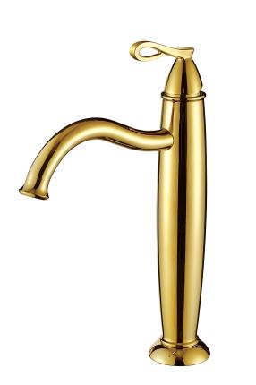 Ti-PVD Finish Modern Hot and Cold Brass Bathroom Sink Faucet--Faucetsmall.com