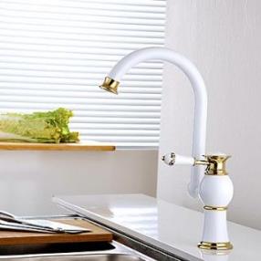 Contemporary Color painting Brass Hot and Cold Single Handle Kitchen Faucet At FaucetsDeal.com
