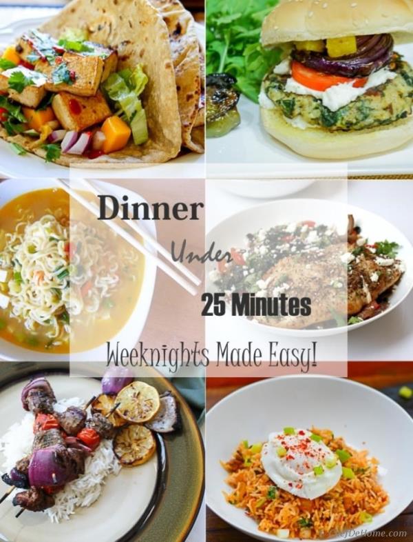 Weeknight Dinners in 25 Minutes or Less Meals - ChefDeHome.com