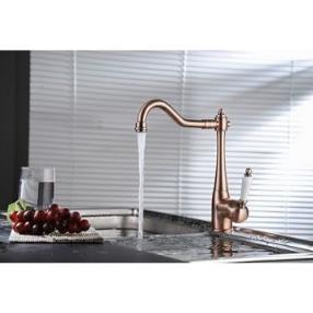 Copper Traditional Period Single Ceramic Lever Kitchen Faucet--Faucetsmall.com
