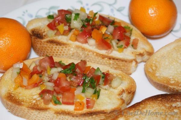 Bruschetta with Tomato and Sweet Peppers