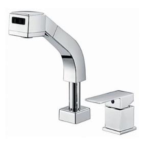 Modern Pullout Spray Brass Chrome Kitchen Faucets--Faucetsmall.com