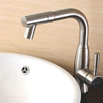 Stainless Steel Rotatable Hot and Cold Water Basin Bathroom Sink Faucet--Faucetsmall.com