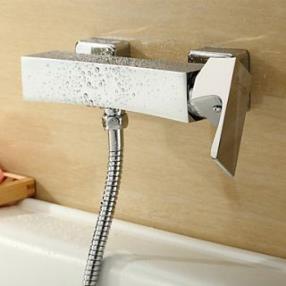 Centerset Wall Mount Chrome Finish Single Handle Brass Shower Faucet--FaucetSuperDeal.com