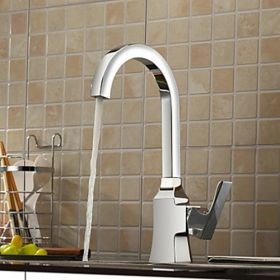 Single Handle Brass Chrome Finish Centerset Kitchen Faucet--Faucetsuperseal.com