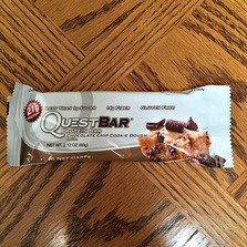 This Chocolate Chip Cookie Dough Quest Bar has low sugar high protein is gluten free and delicious