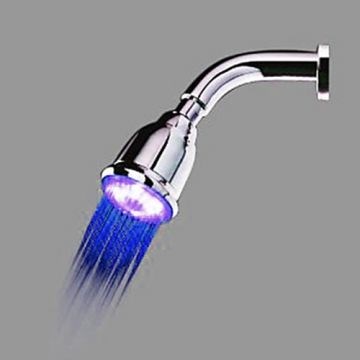 Contemporary Wall Mount Color Changing LED Showerhead - Chrome Finish--Faucetsmall.com