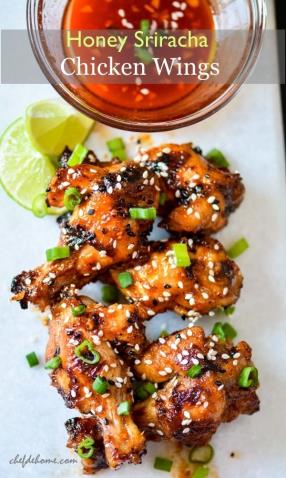 Honey Sriracha Chicken Wings Recipe -ChefDeHome.com
