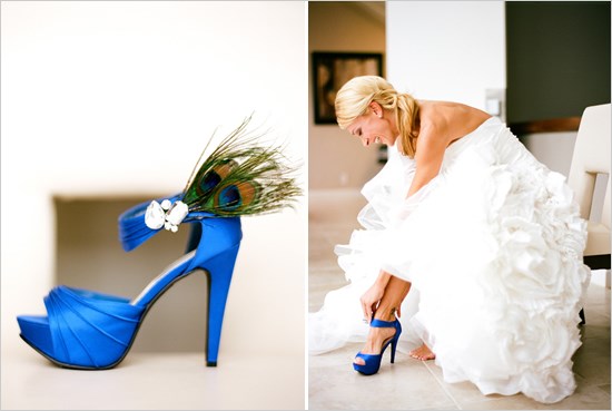 A touch of color, a modern pair of shoes for brides