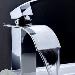 Contemporary Waterfall Bathroom Sink Faucet - Chrome Finish--Faucetsmall.com