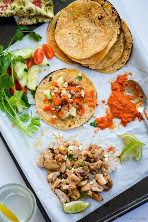 Cilantro Lime Chicken Tacos Recipe -ChefDeHome.com