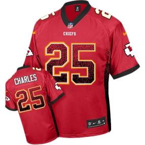 Men's Kansas City Chiefs Nike NFL Elite Jamaal Charles Red #25 Jerseys Drift Cheap