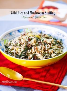 Wild Rice, Kale and Mushroom Stuffing - Vegan and Gluten Free Recipe -ChefDeHome.com