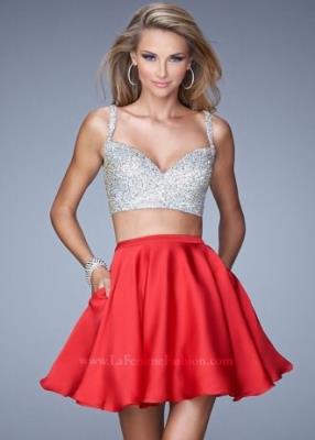 La Femme 21244 Jeweled Top Two Piece Prom Dress -  www.promgowndiscount.com