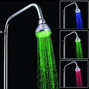 3 Inch Chrome Finish A Grade ABS Color Changing LED Rain Shower head--Faucetsmall.com