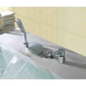 Chrome plated Waterfall Bathtub Faucet With LED Color Change--Faucetsdeal.com