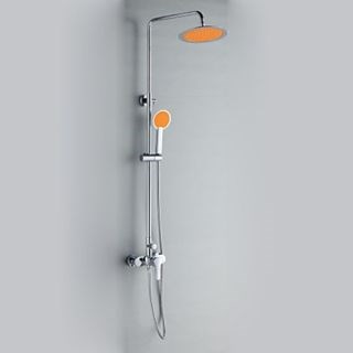 Contemporary Style Chrome Finish Shower Faucets with Diameter 24cm Shower Head and Hand Shower--FaucetSuperDeal.com