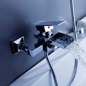 Contemporary Waterfall Tub Faucet - Wall Mount--Faucetsmall.com