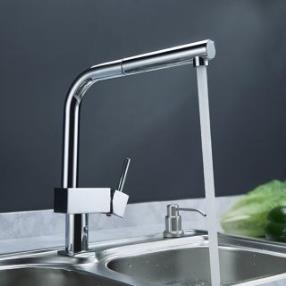 Contemporary Solid Brass Pull Out Kitchen Faucet At FaucetsDeal.com