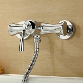 Chrome Finish Centerset Wall Mount Single Handle Shower Faucet-- FaucetSuperDeal.com