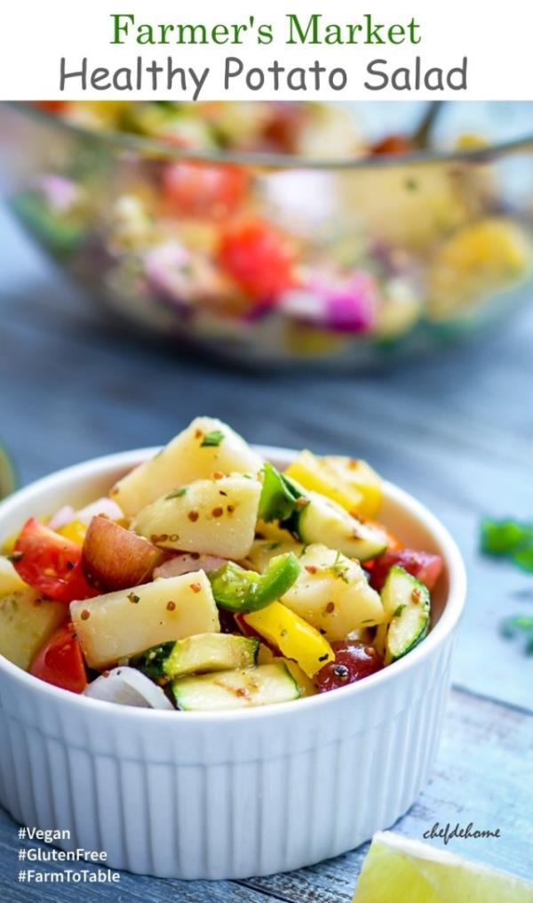Farmer Market Healthy Potato Salad with Mustard Dressing Recipe - ChefDeHome.com