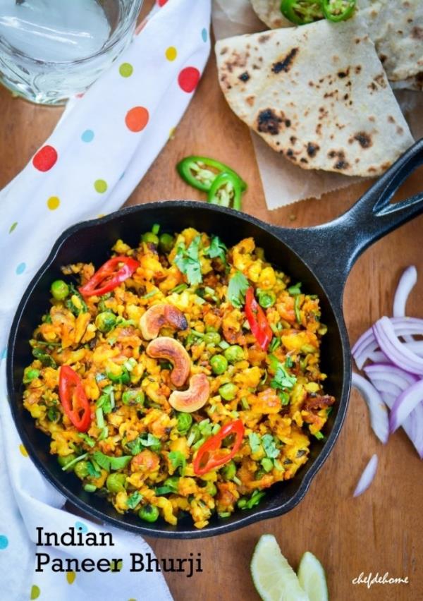 Indian Punjabi Paneer Bhurji Recipe -ChefDeHome.com