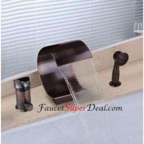 Oil-rubbed Bronze Finish Antique Waterfall Bathtub Faucet--FaucetSuperDeal.com