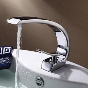Contemporary One Handle One Hole Hot and Cold Water Bathroom Faucet--Faucetsmall.com