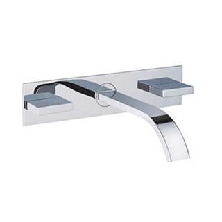 Bathroom Sink Faucets Contemporary Waterfall Brass Chrome with Two Handles--faucetsdeal.com