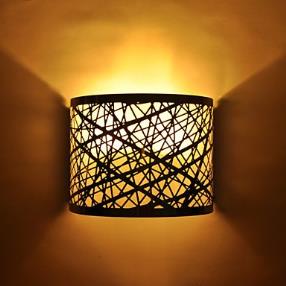 DIY Semi Circle Wall Lamp in Chrome with Nest Pattern Wall Light