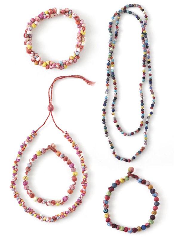 Fabric bead jewelry