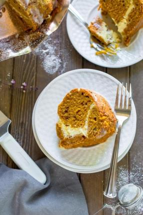 Pumpkin Bundt Cake with Cheesecake Swirl Recipe - ChefDeHome.com