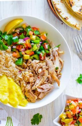 Slow Cooker Mojo Chicken and Rice Bowl Recipe - ChefDeHome.com