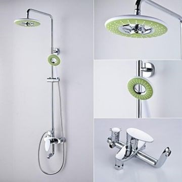Chrome Contemporary Brass Shower Faucet with 8 Inch Fashion Shower Head--Faucetsmall.com