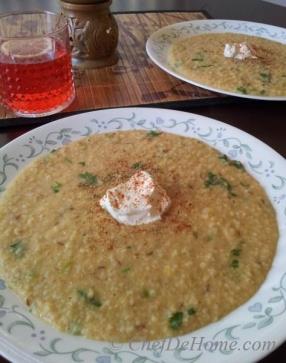 All Cracked Wheat recipes are nutritional and diabetic friendly, the one I am sharing with you has bonus proteins from yellow lentils. I should admit that lentils also enhance thetexture of porridge. 