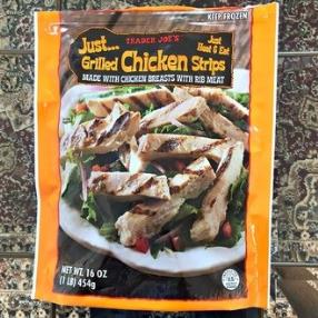 I had these Trader Joes grilled chicken strips last night for dinner and they were so good  healthy weight watcher friendly and dairy free