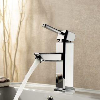 Chrome Finish Solid Brass Bathroom Sink Faucet--Faucetsdeal.com