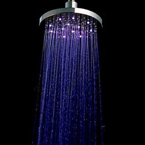 A Grade ABS Chrome Finish LED Rain Shower Head  At FaucetsDeal.com