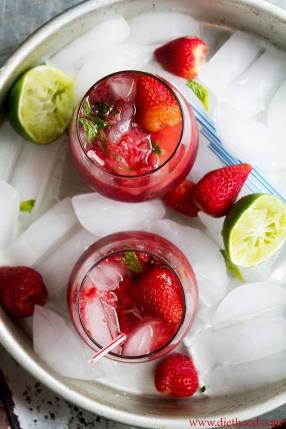 This strawberry and pom mojito is a must try from diethood.com