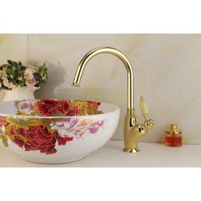 Pullout Spray Ti-PVD Finish One Hole Single Handle Kitchen Faucet--Faucetsdeal.com