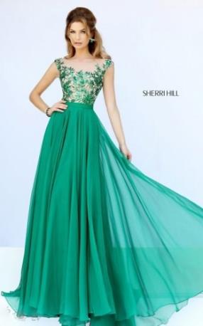   Sherri Hill 11214 Emerald Full-Length Prom Dress Beauty