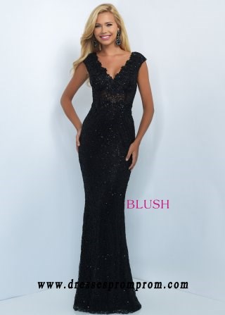 2016 Blush Prom 11019 Stunning Sequined Lace Evening Gown For Women