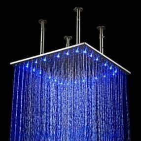 20 Inch Stainless Steel Shower Head with Color Changing LED Light--FaucetSuperDeal.com