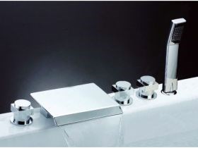 Five-Installation Hole Waterfall Bathtub Faucet ( Chrome Finish )--FaucetSuperDeal.com