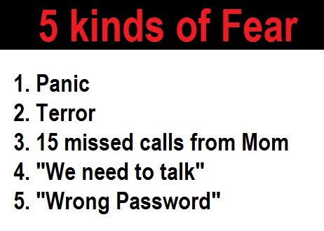 5 kind of fear