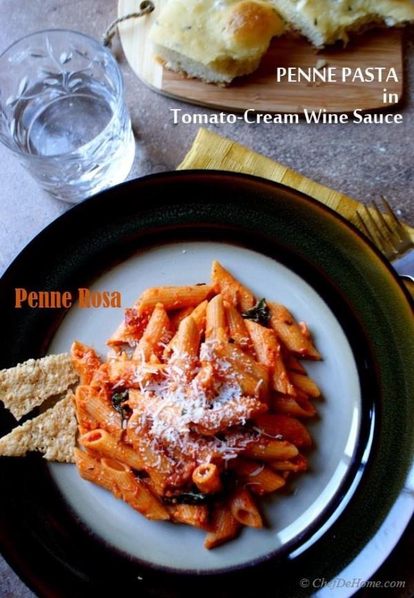 #Meatless   #Monday with #Pasta #Penne Rosa in 15 minutes!!! Penne Pasta in Tomato-Cream Wine Sauce.