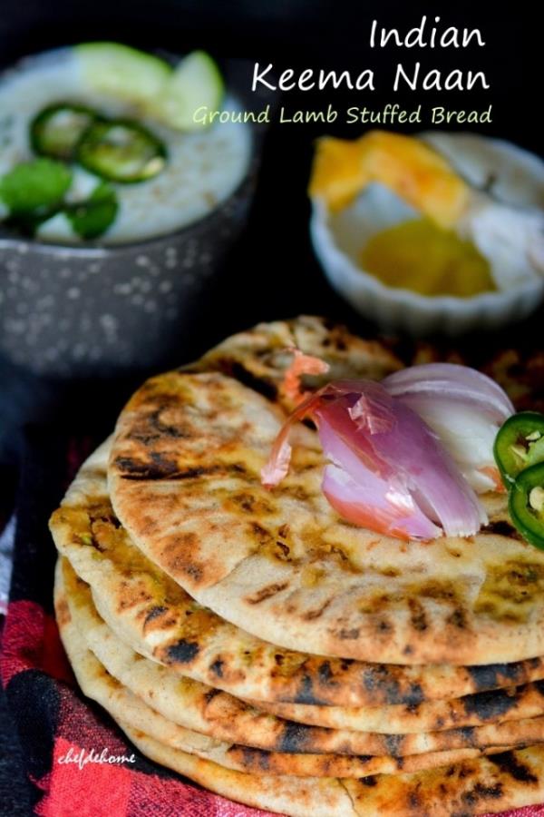 Restaurant-Style Indian Keema Naan - Stuffed Lamb Bread Recipe -ChefDeHome.com