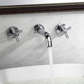 Contemporary Widespread Bathroom Sink Faucet (Wall Mount)--Faucetsdeal.com