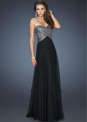 La Femme 18342 Black Silver Prom Dress
