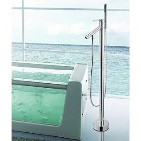 Contemporary Handshower Included Floor Standing - Brass Bathtub Faucet At  Faucetsdeal.com 